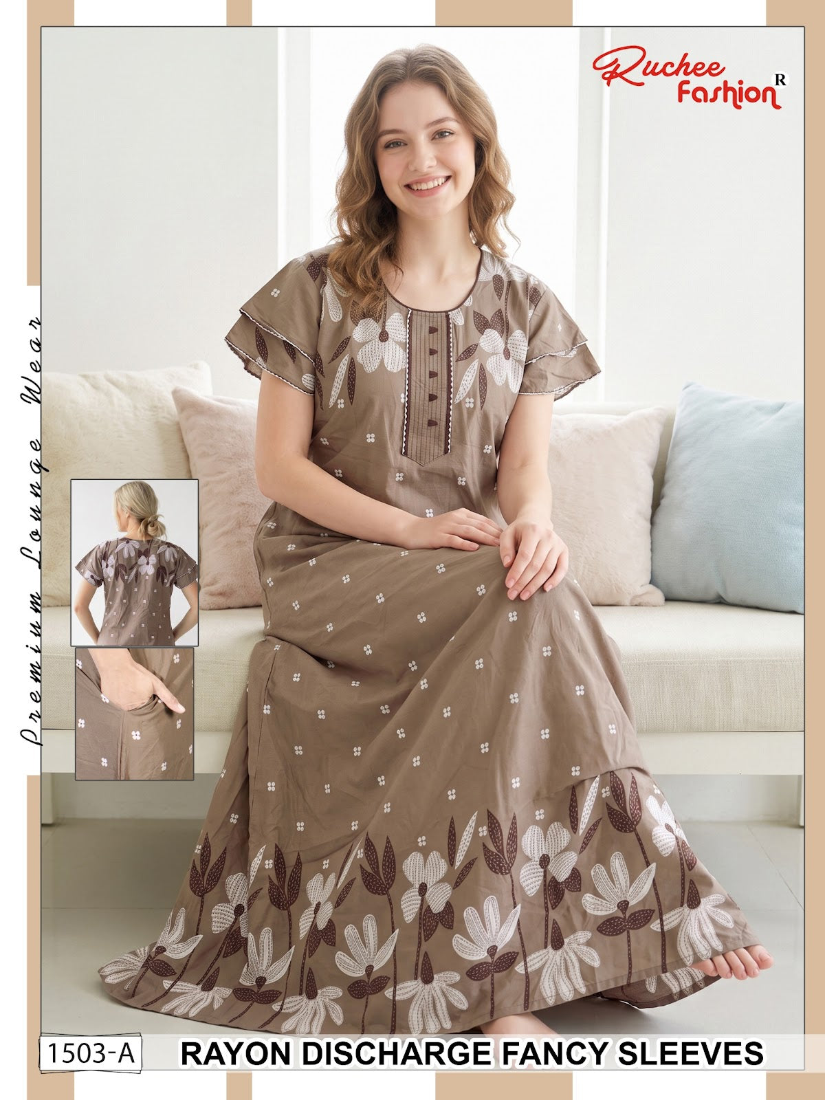 Rayon 070726 Ruchee Fashion Night Gowns Exporter