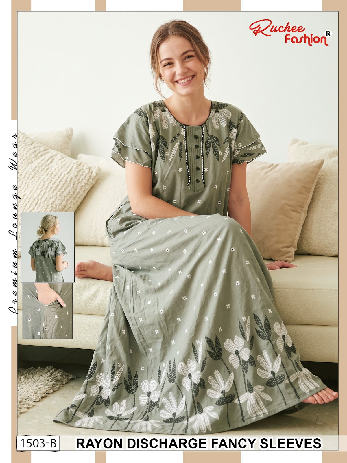 Rayon 070726 Ruchee Fashion Night Gowns Exporter