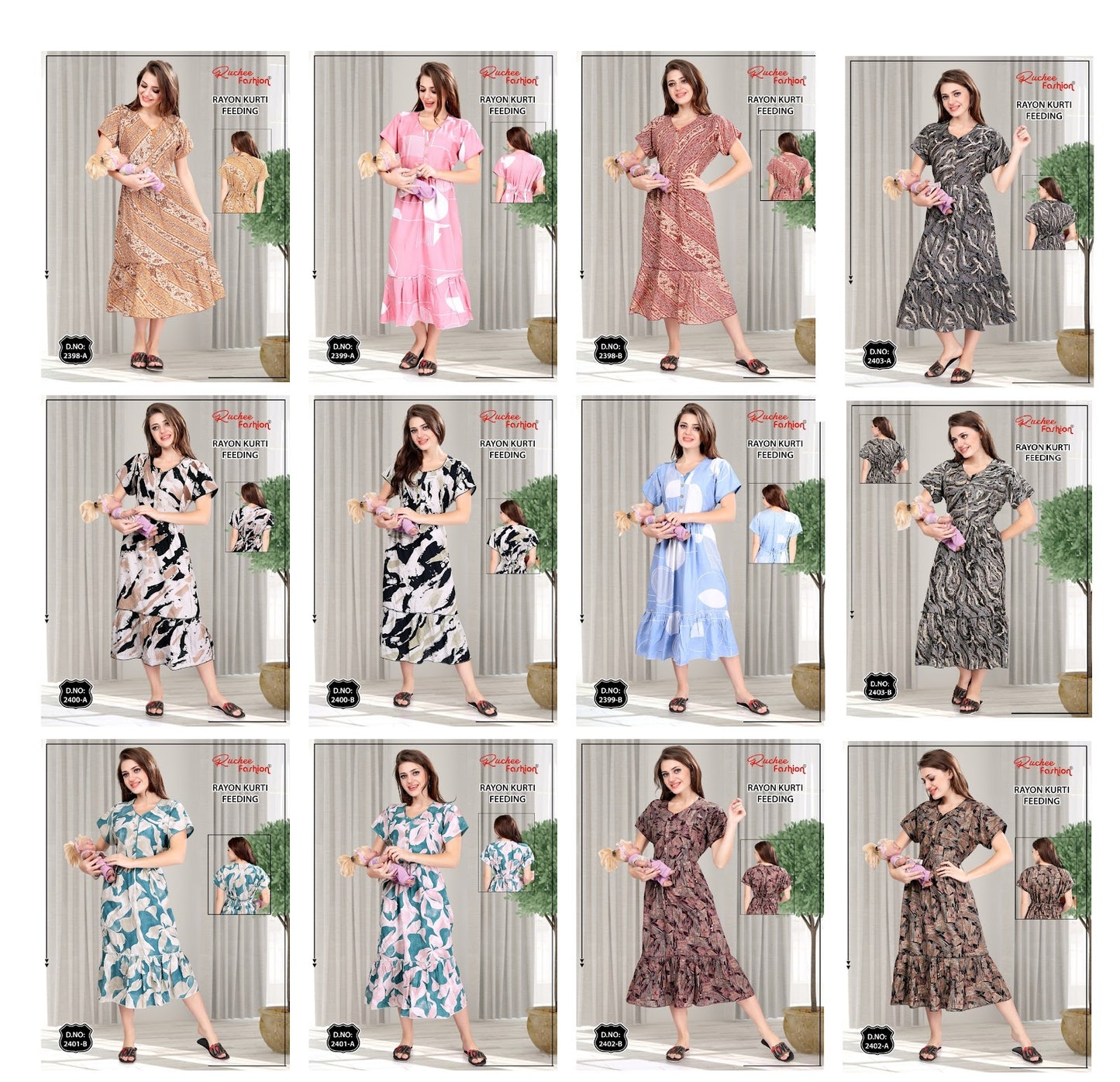 Rayon 111224 Ruchee Fashion Feeding Kurtis Supplier Ahmedabad