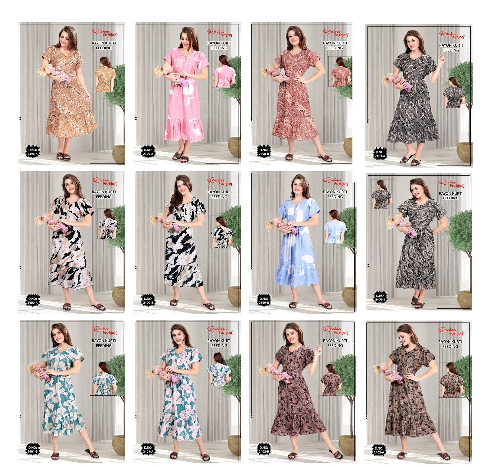 Rayon 111224 Ruchee Fashion Feeding Kurtis Supplier Ahmedabad