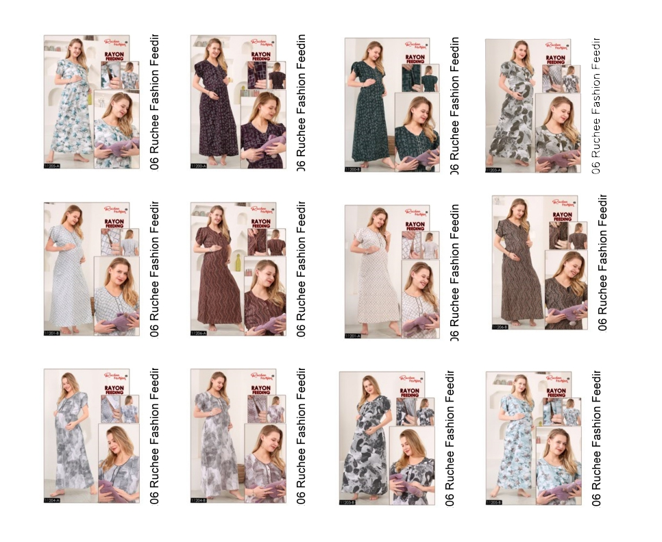 Rayon 11200-11206 Ruchee Fashion Feeding Night Gown Wholesaler Ahmedabad