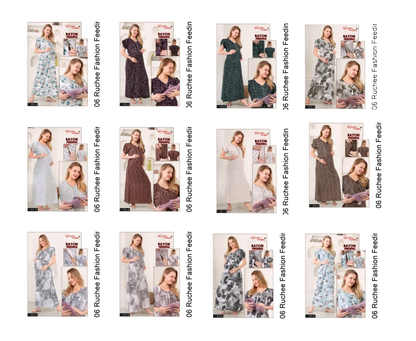 Rayon 11200-11206 Ruchee Fashion Feeding Night Gown Wholesaler Ahmedabad