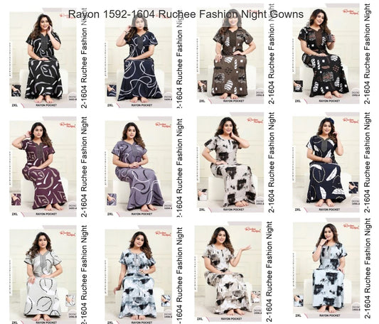 Rayon 1592-1604 Ruchee Fashion Night Gowns Manufacturer