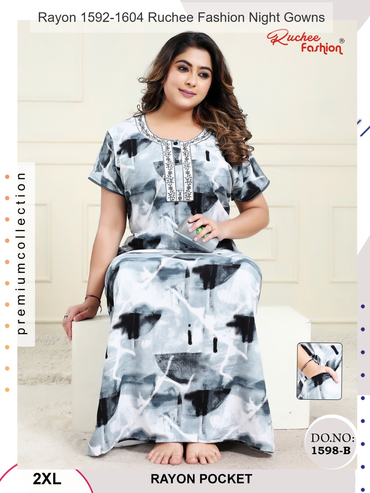 Rayon 1592-1604 Ruchee Fashion Night Gowns Manufacturer