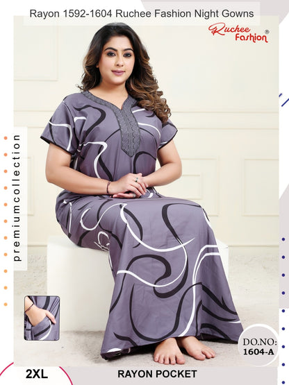 Rayon 1592-1604 Ruchee Fashion Night Gowns Manufacturer