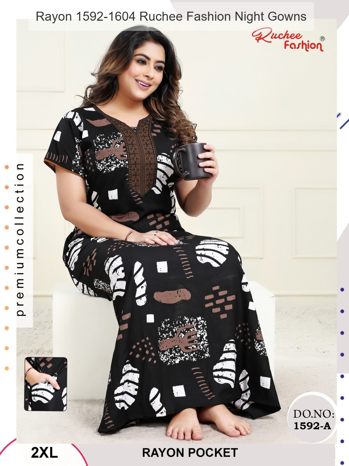 Rayon 1592-1604 Ruchee Fashion Night Gowns Manufacturer