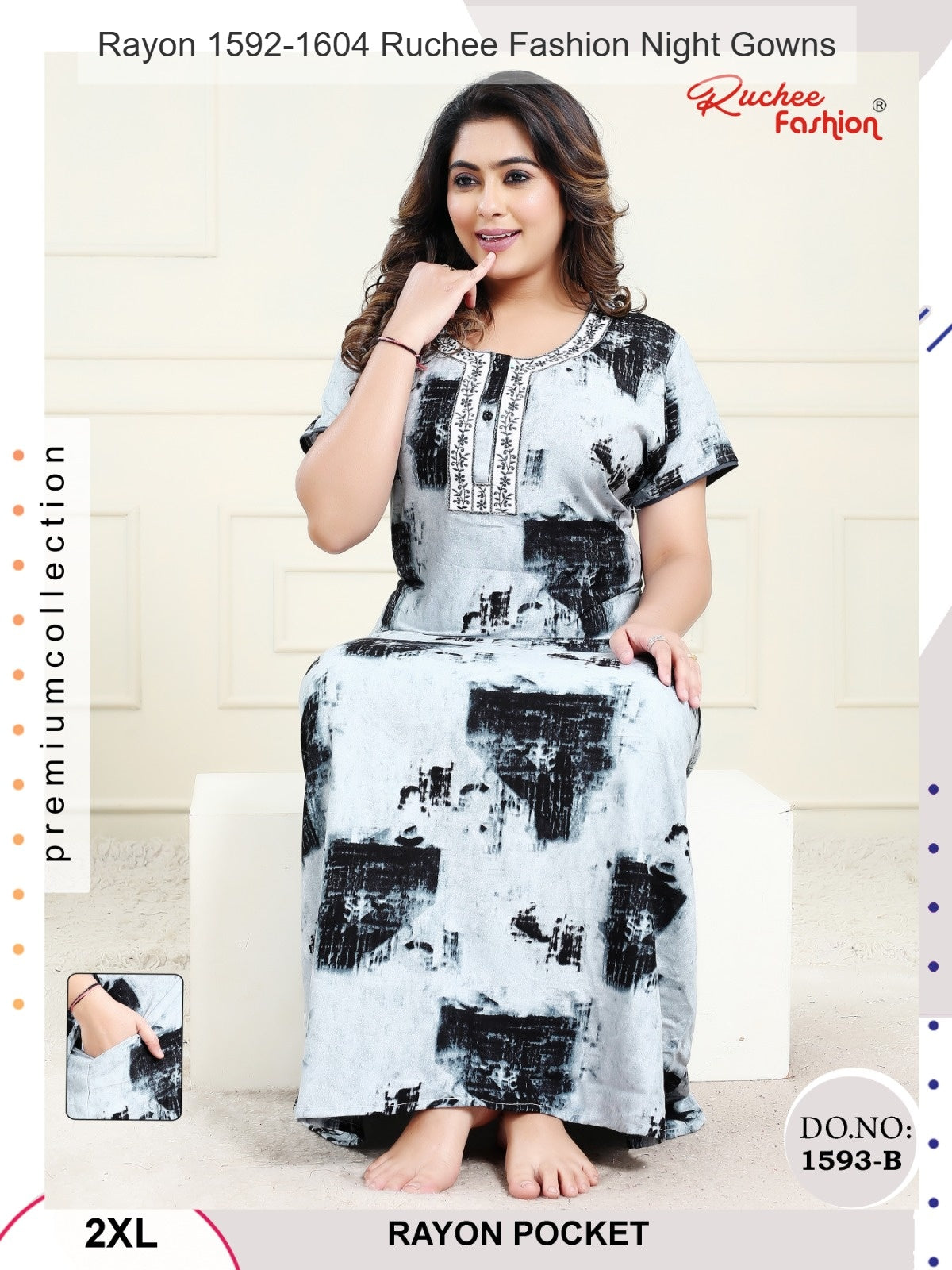 Rayon 1592-1604 Ruchee Fashion Night Gowns Manufacturer