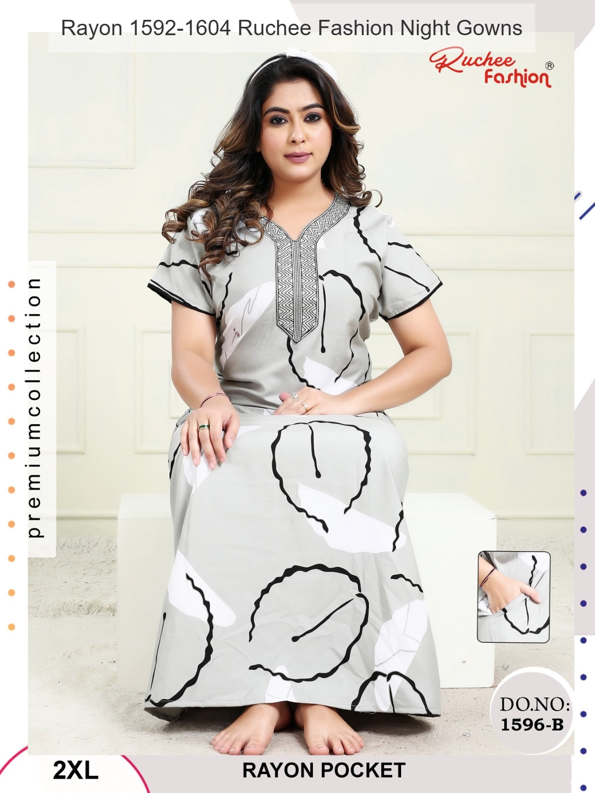 Rayon 1592-1604 Ruchee Fashion Night Gowns Manufacturer