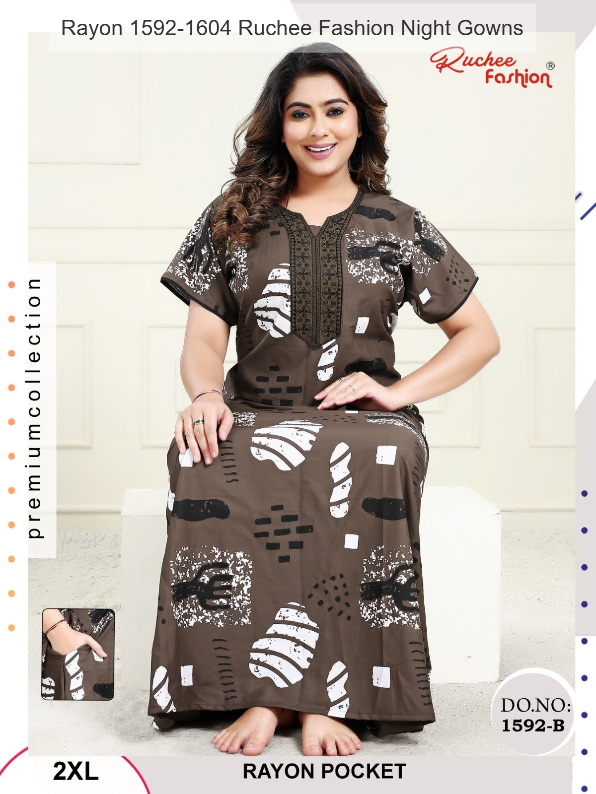 Rayon 1592-1604 Ruchee Fashion Night Gowns Manufacturer