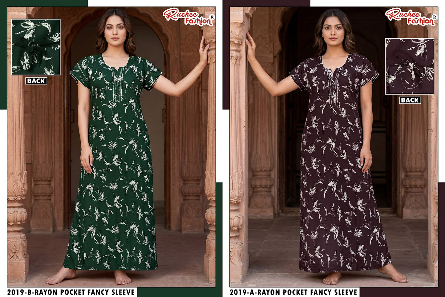 Rayon 160726 Ruchee Fashion Night Gowns Manufacturer India