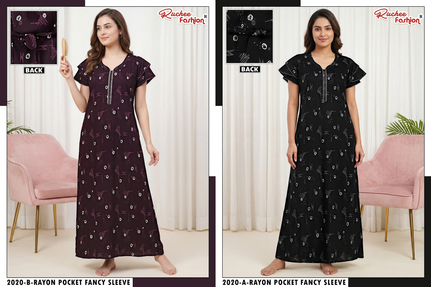 Rayon 160726 Ruchee Fashion Night Gowns Manufacturer India