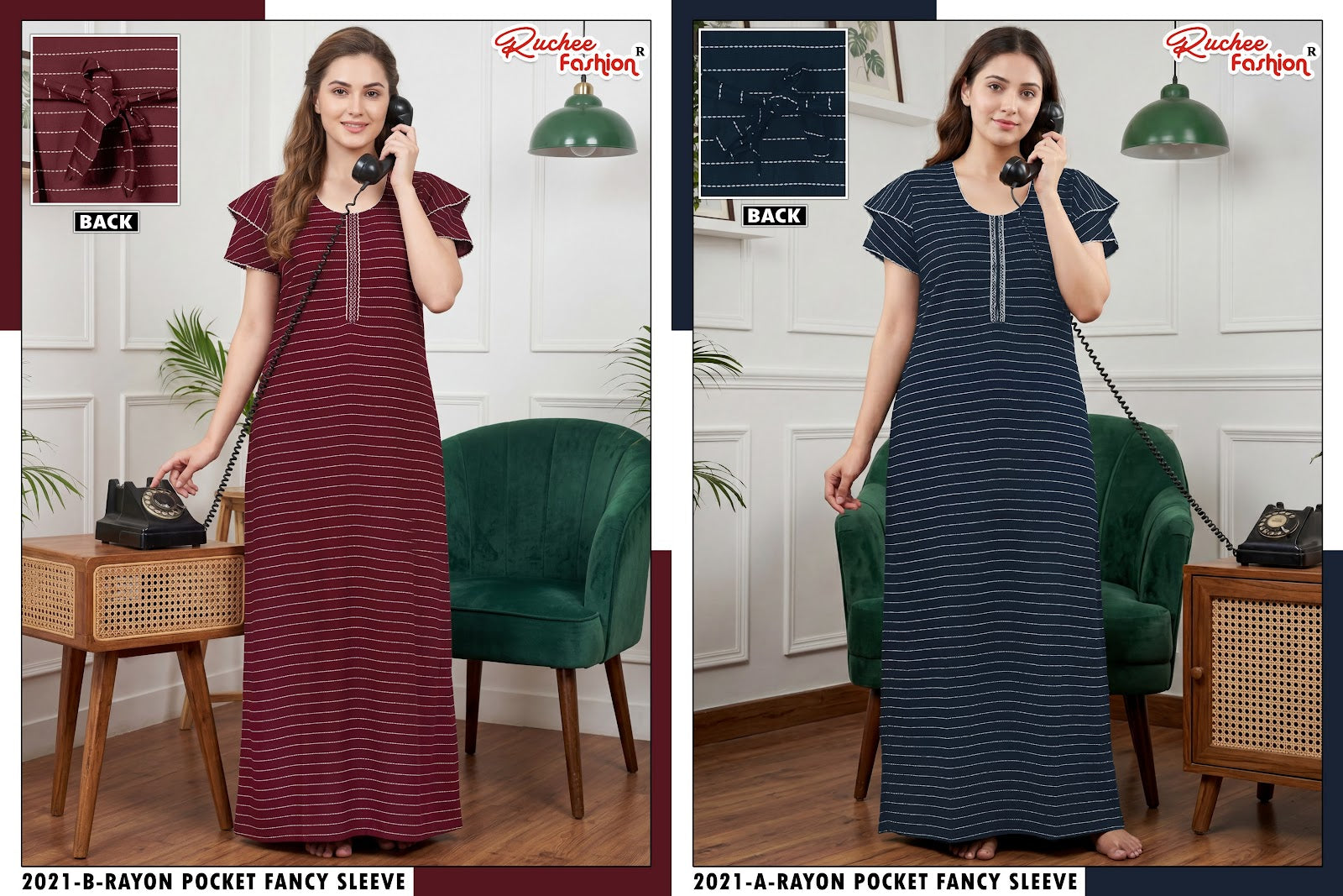 Rayon 160726 Ruchee Fashion Night Gowns Manufacturer India