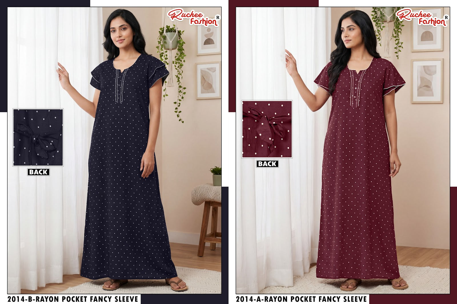 Rayon 160726 Ruchee Fashion Night Gowns Manufacturer India