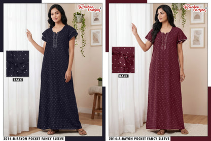 Rayon 160726 Ruchee Fashion Night Gowns Manufacturer India