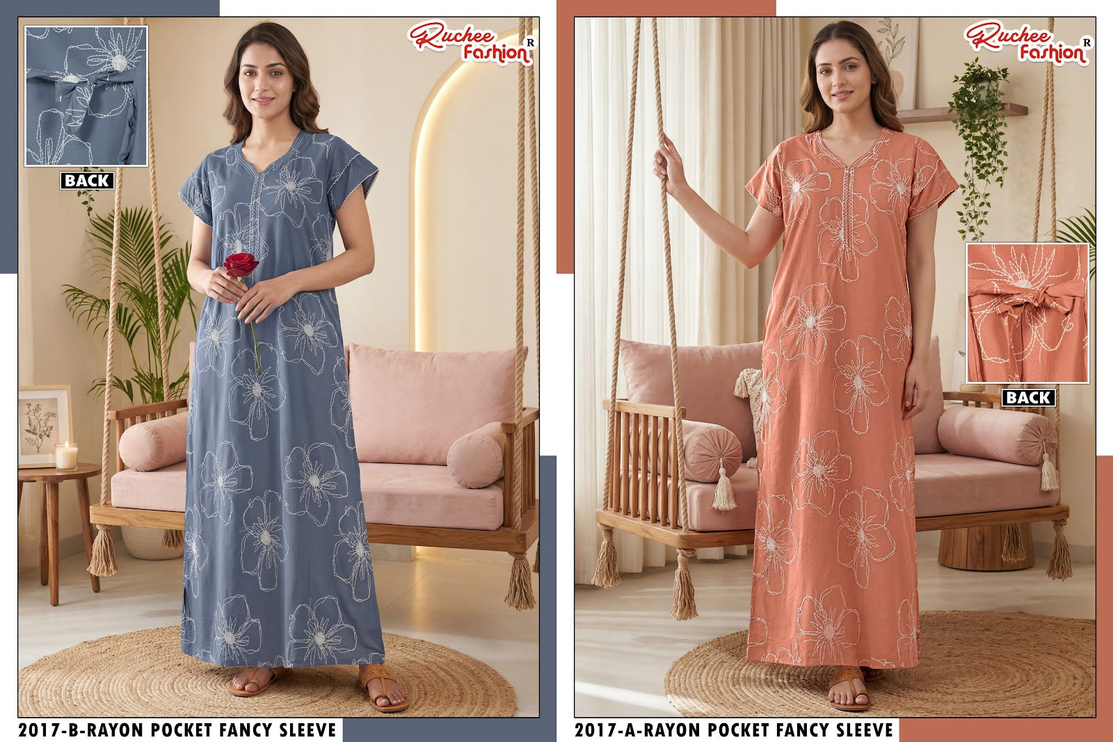 Rayon 160726 Ruchee Fashion Night Gowns Manufacturer India