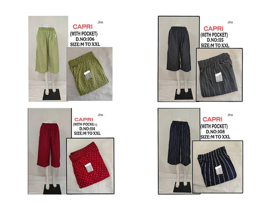 Rayon 1705 Jnx Womens Capri Exporter Gujarat