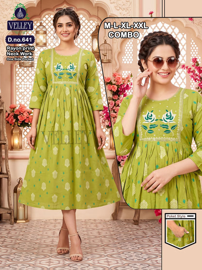 Rayon 2508 Velley Anarkali Kurtis Supplier Gujarat
