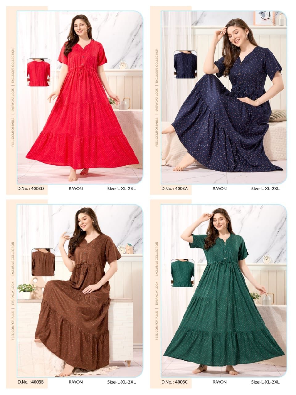 Rayon 2607 Faith Lady Night Gowns Supplier Gujarat