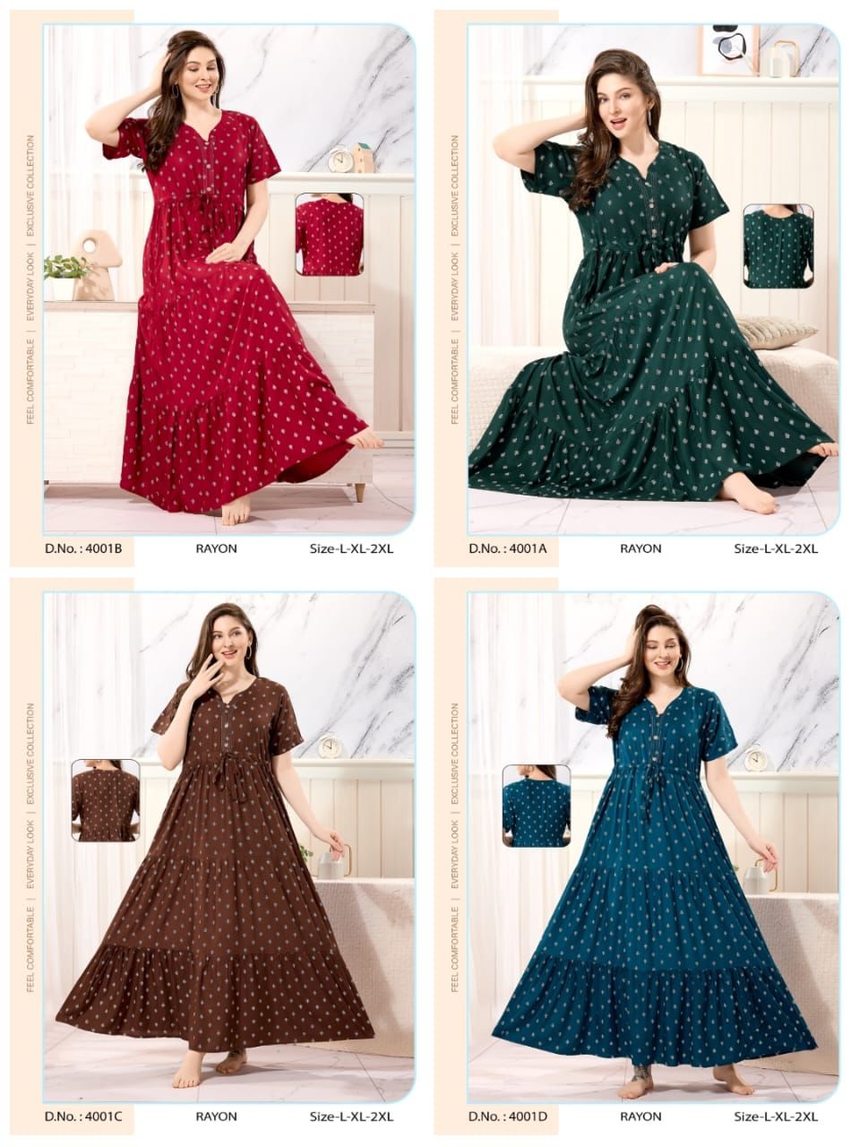 Rayon 2607 Faith Lady Night Gowns Supplier Gujarat