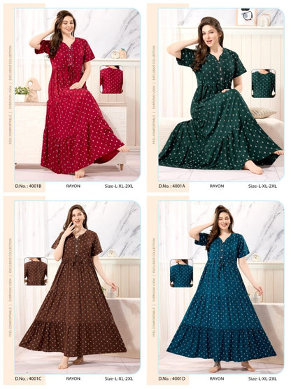 Rayon 2607 Faith Lady Night Gowns Supplier Gujarat