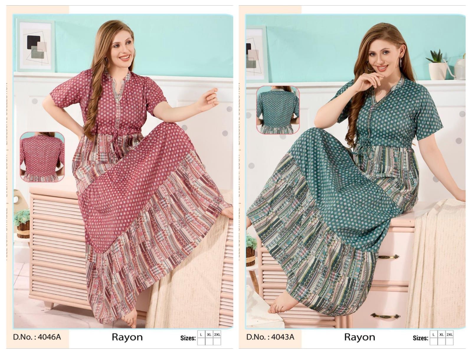 Rayon 2709 Faith Lady Night Gowns Exporter Gujarat