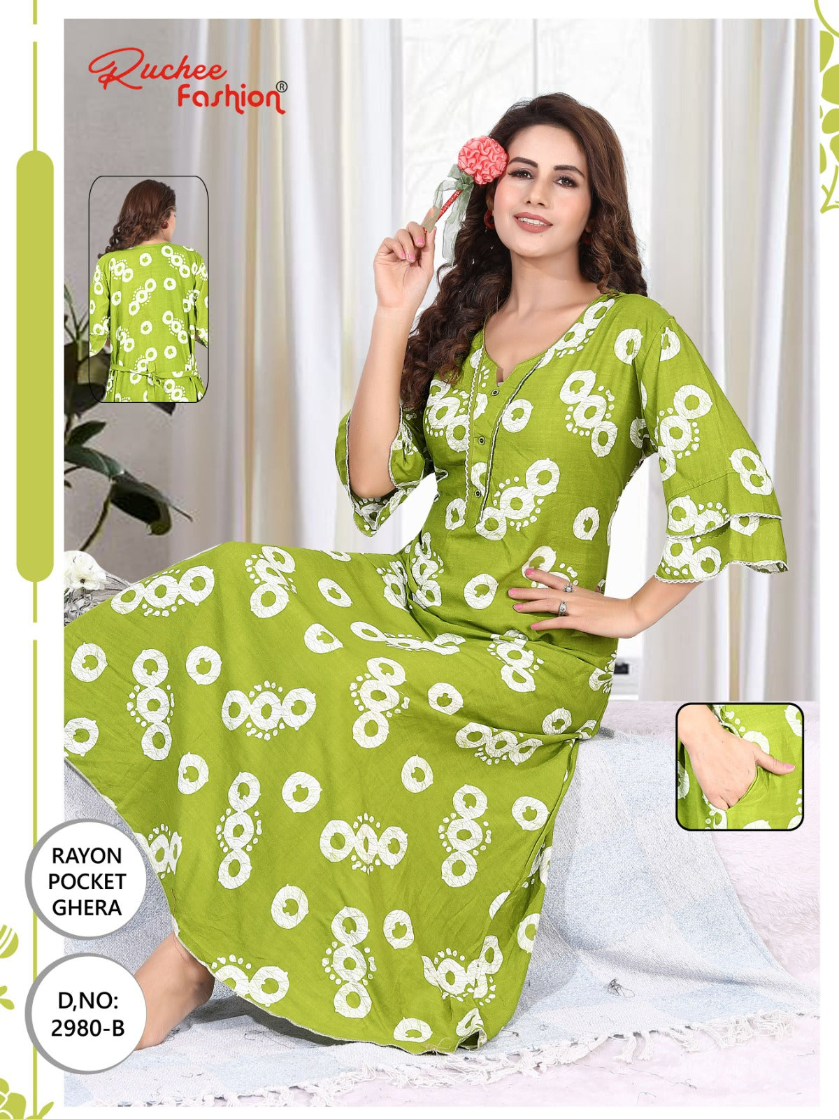 Rayon 2980-2989 Ruchee Fashion Night Gowns Supplier India