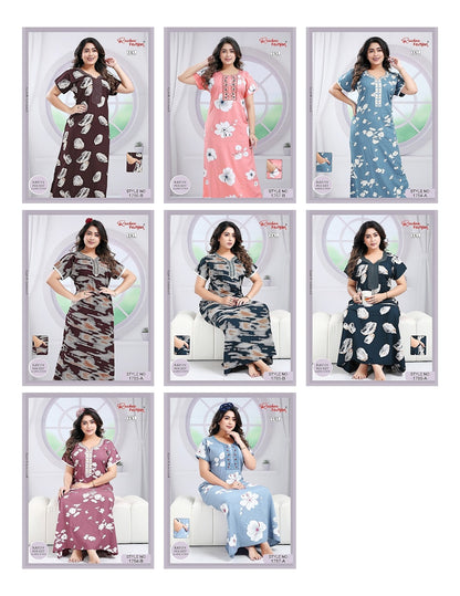 Rayon 2Xl Ruchee Fashion Night Gowns Exporter