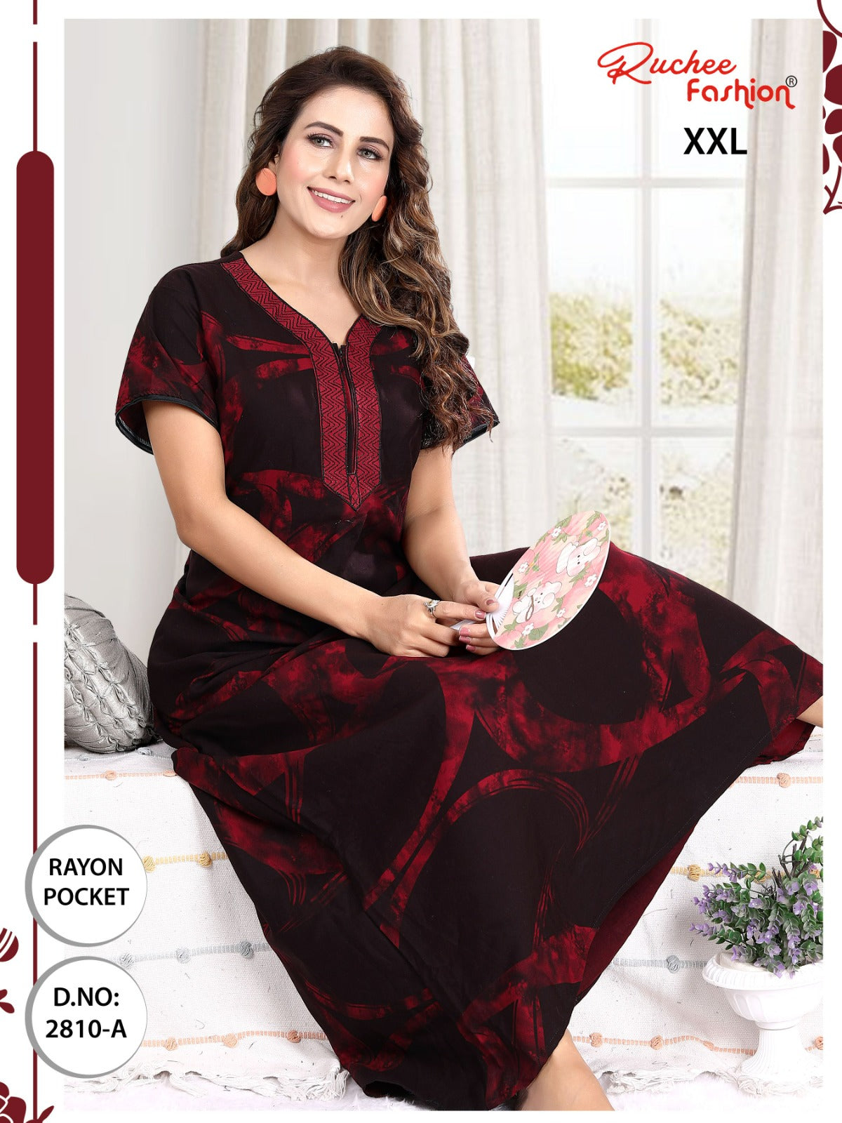 रेयॉन 2Xl रुची फैशन नाइट गाउन सप्लायर गुजरात