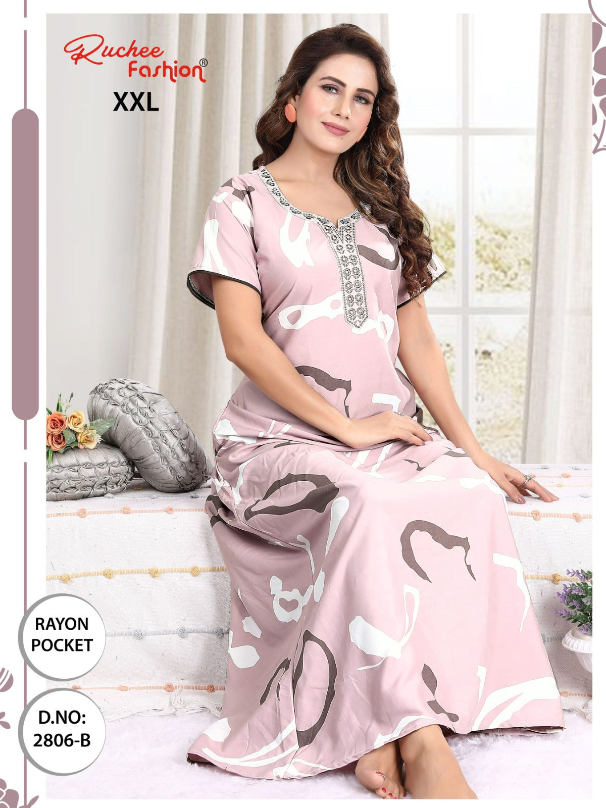 रेयॉन 2Xl रुची फैशन नाइट गाउन सप्लायर गुजरात