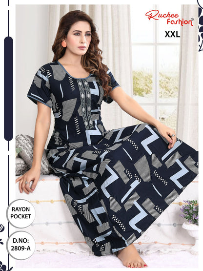 रेयॉन 2Xl रुची फैशन नाइट गाउन सप्लायर गुजरात