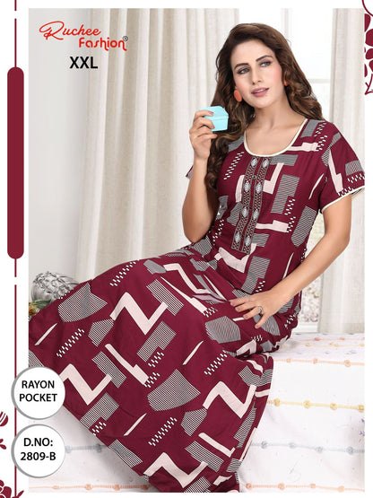 रेयॉन 2Xl रुची फैशन नाइट गाउन सप्लायर गुजरात