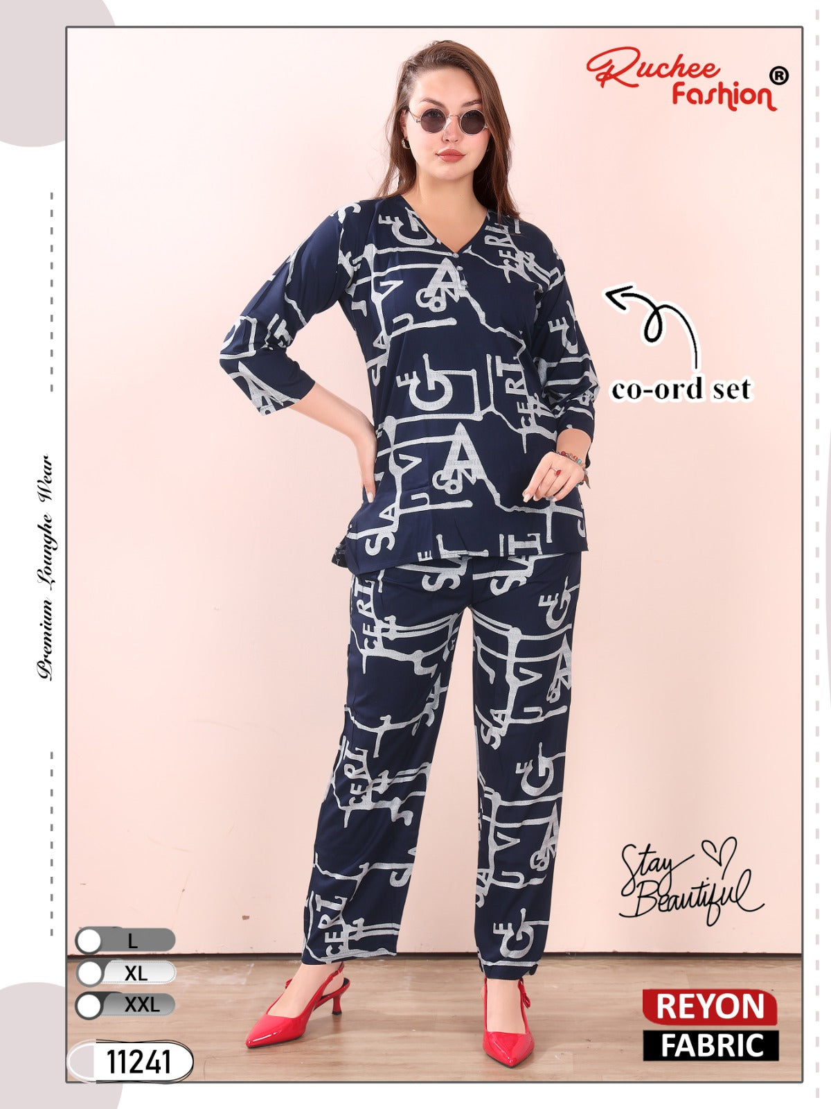 Rayon 300125 Ruchee Fashion Co Ord Set Exporter Ahmedabad
