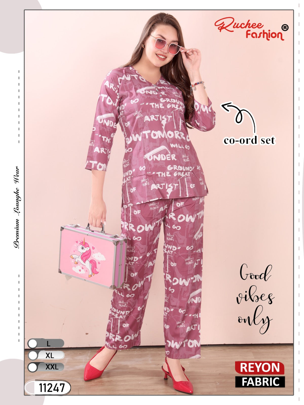 Rayon 300125 Ruchee Fashion Co Ord Set Exporter Ahmedabad