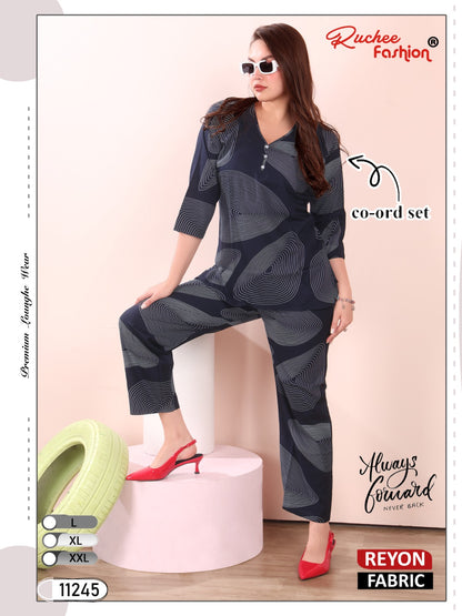 Rayon 300125 Ruchee Fashion Co Ord Set Exporter Ahmedabad