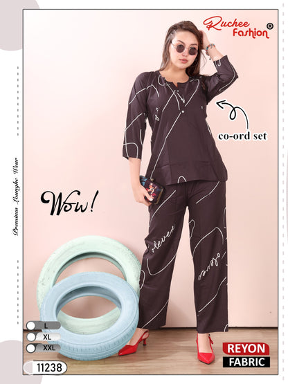 Rayon 300125 Ruchee Fashion Co Ord Set Exporter Ahmedabad