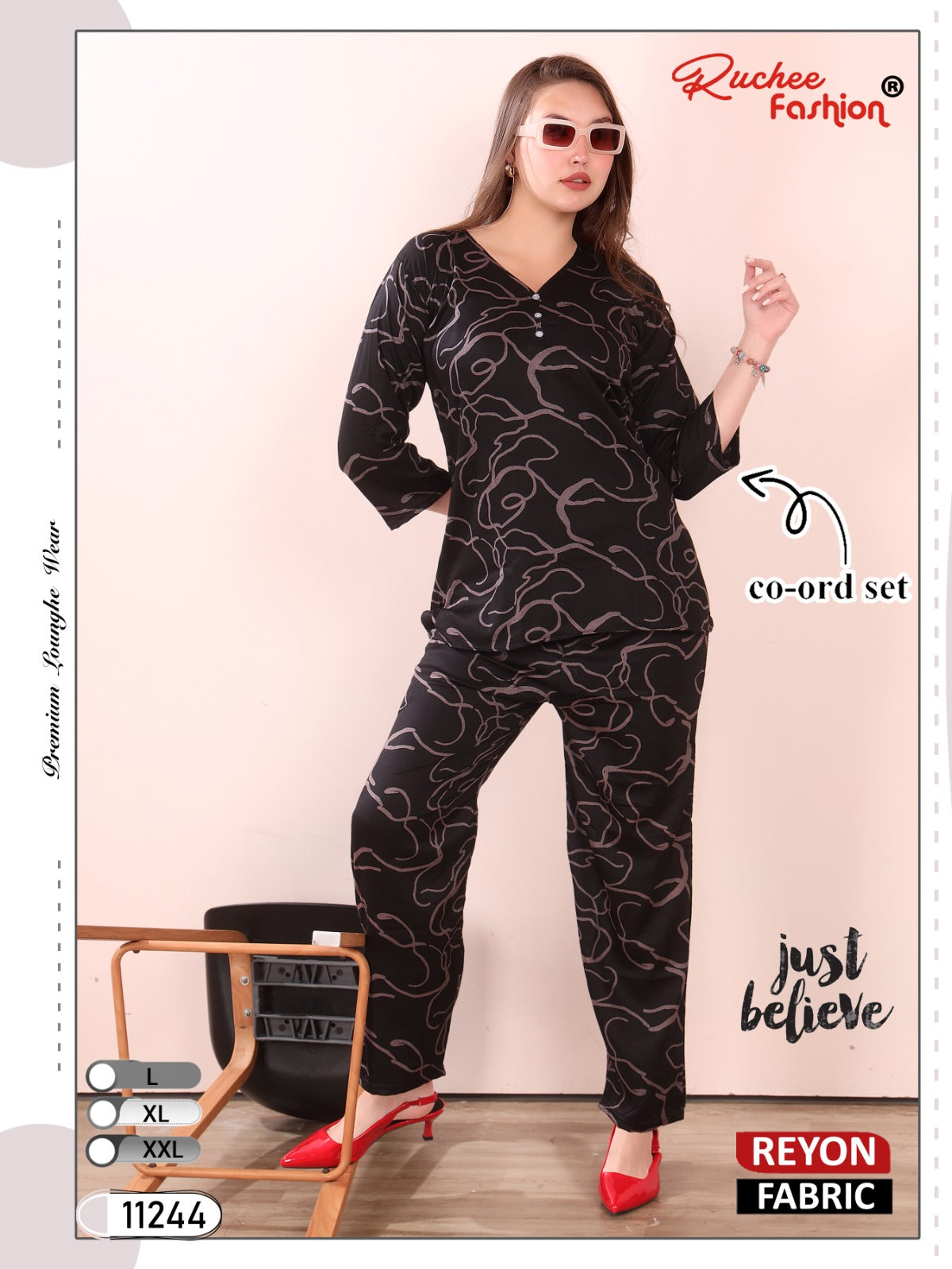 Rayon 300125 Ruchee Fashion Co Ord Set Exporter Ahmedabad