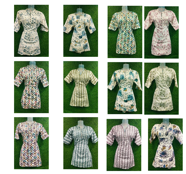 Rayon Foil 121124 Stdk Short Kurtis Exporter Gujarat