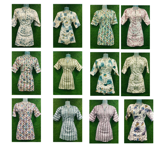 Rayon Foil 121124 Stdk Short Kurtis Exporter Gujarat