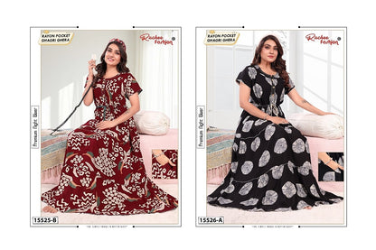 Rayon Ghagri 1908 Ruchee Fashion Night Gowns Exporter Ahmedabad