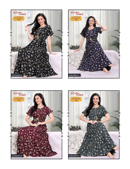 Rayon Ghagri Ruchee Fashion Night Gowns Wholesale Price
