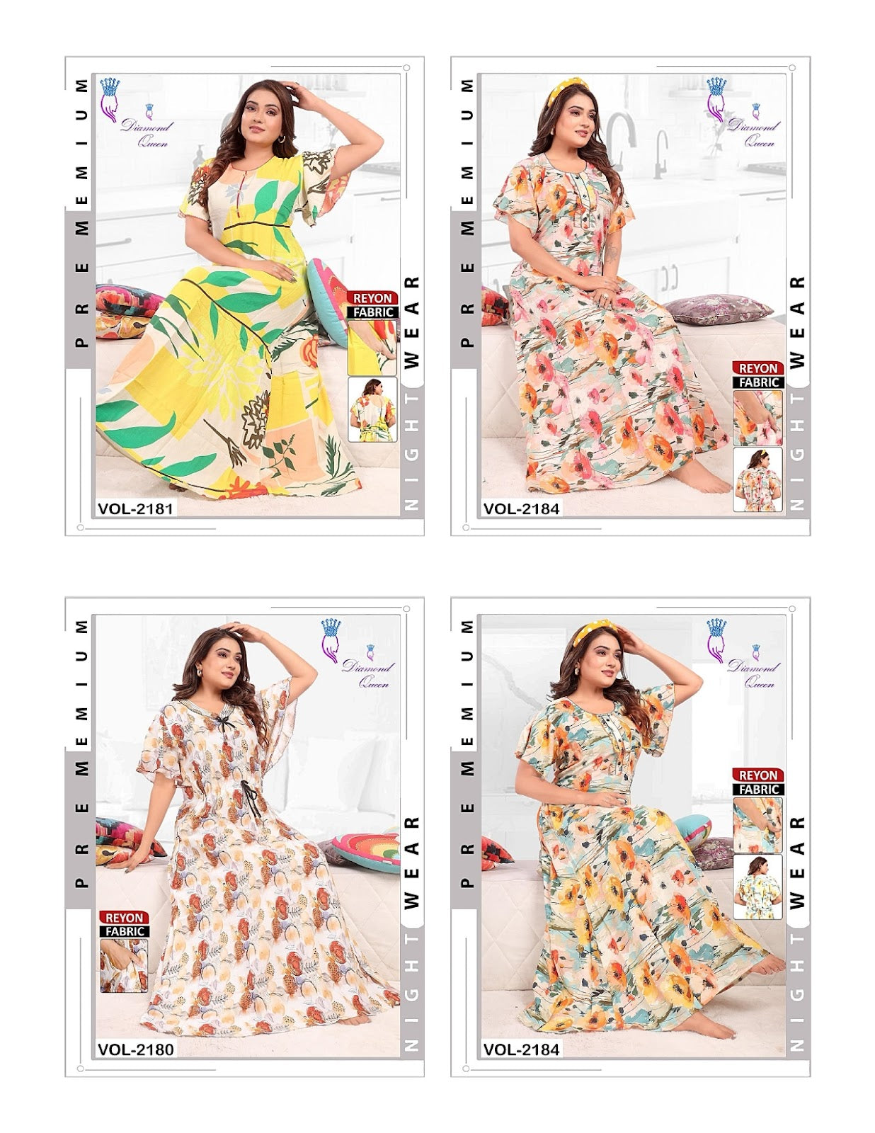 Rayon Ghera 0105 Diamond Queen Night Gowns Wholesale