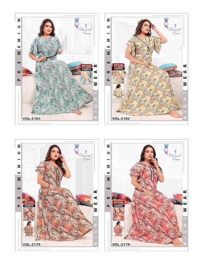 Rayon Ghera 0105 Diamond Queen Night Gowns Wholesale