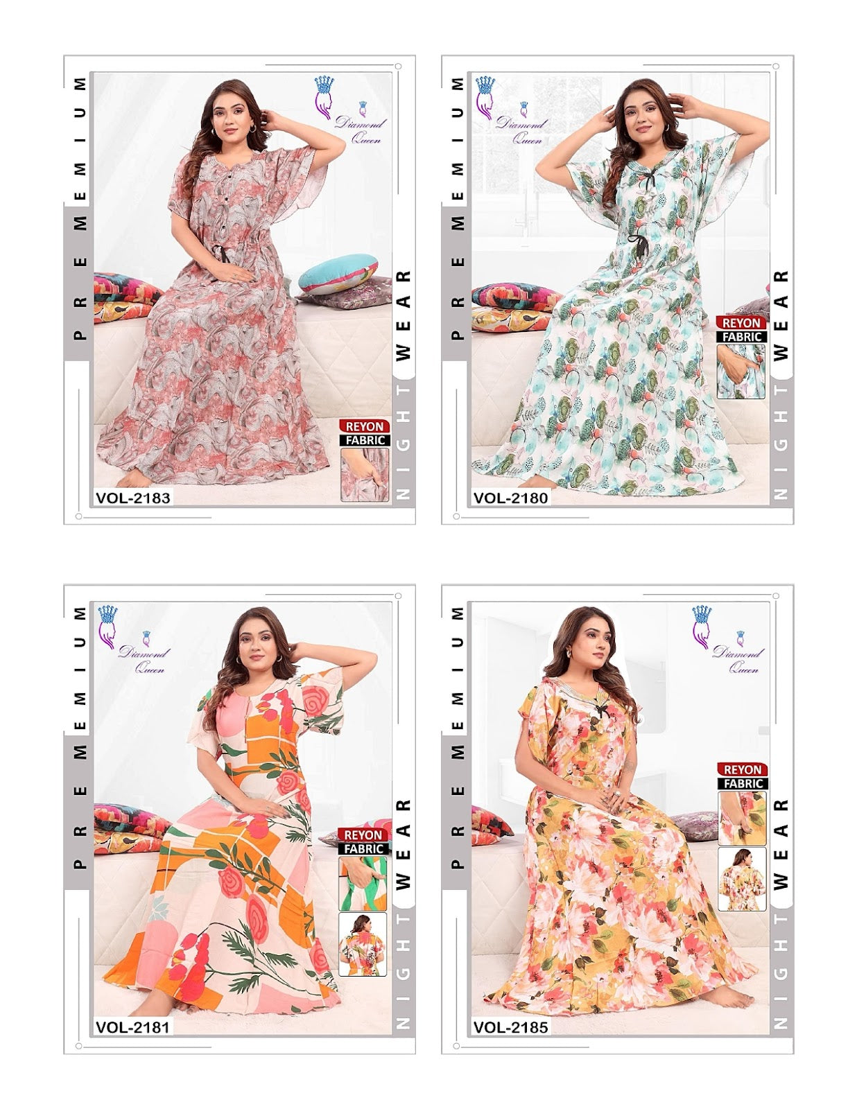 Rayon Ghera 0105 Diamond Queen Night Gowns Wholesale