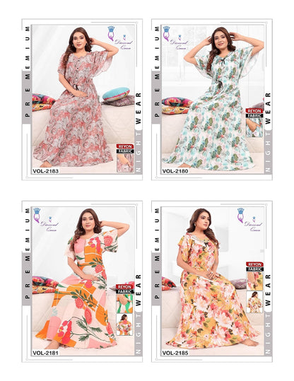 Rayon Ghera 0105 Diamond Queen Night Gowns Wholesale
