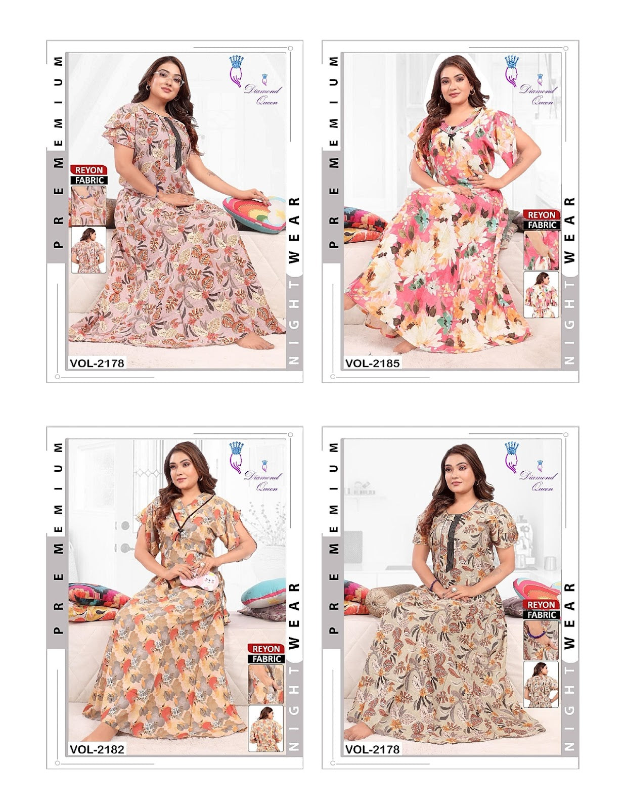Rayon Ghera 0105 Diamond Queen Night Gowns Wholesale