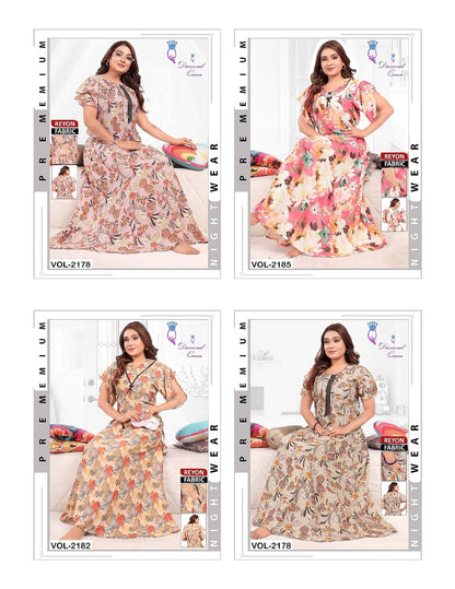 Rayon Ghera 0105 Diamond Queen Night Gowns Wholesale