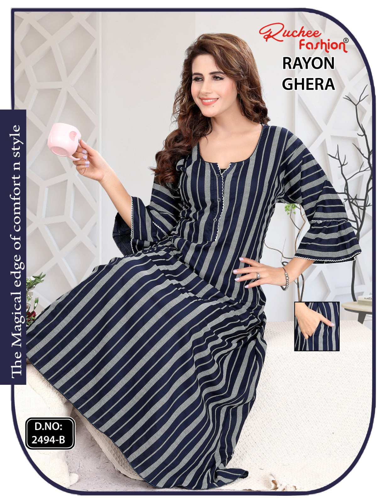 Triveni 090125 Zoya Chikan Anarkali Kurtis Wholesaler Ahmedabad