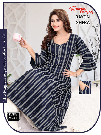 Triveni 090125 Zoya Chikan Anarkali Kurtis Wholesaler Ahmedabad