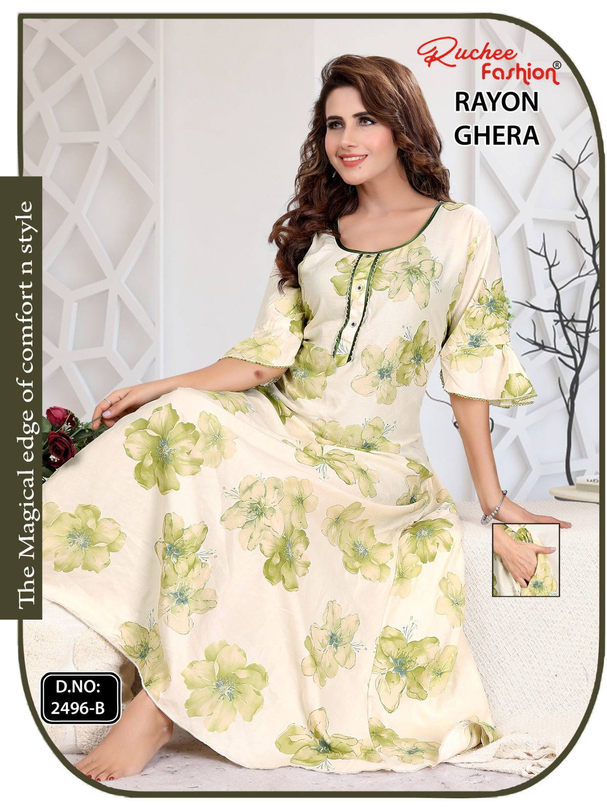 Triveni 090125 Zoya Chikan Anarkali Kurtis Wholesaler Ahmedabad