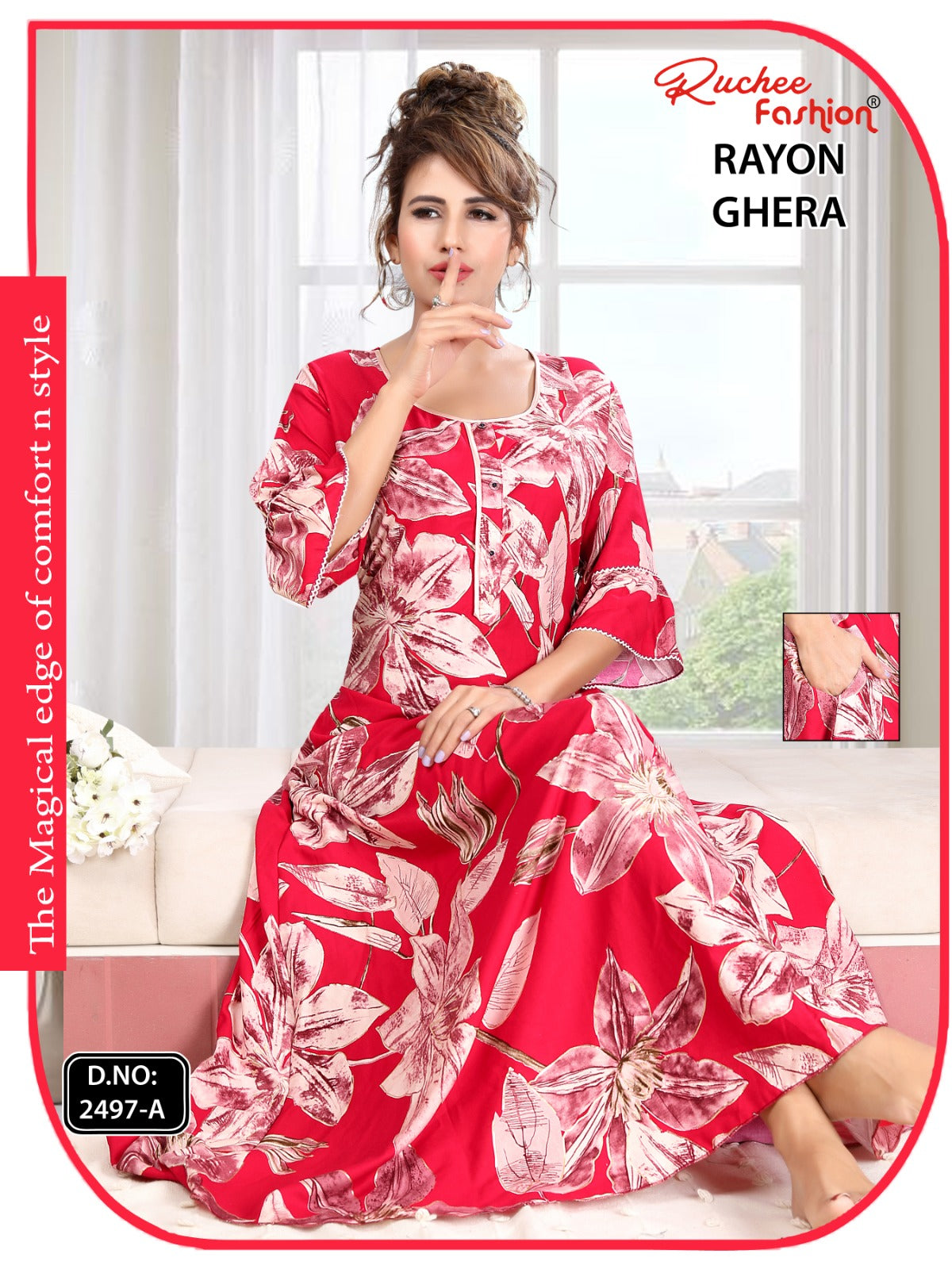 Triveni 090125 Zoya Chikan Anarkali Kurtis Wholesaler Ahmedabad